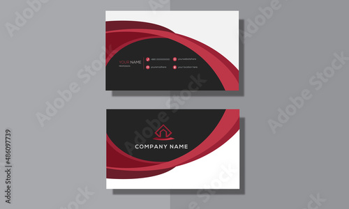 black and red stylish business card template