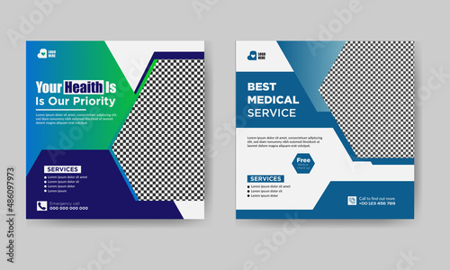 Best Medical Service  Social Media Post Template Design