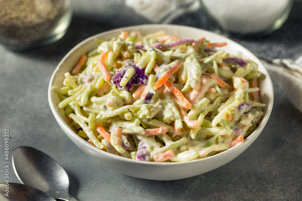 Homemade Organic Coleslaw with Shredded Cabbage