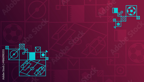 Qatar football 2022. ball graphic design vector illustration. Qatar stylish background gradient