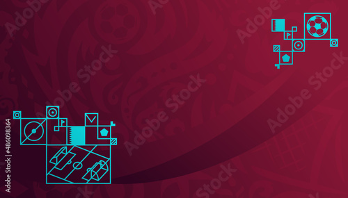 Qatar football 2022. ball graphic design vector illustration. Qatar stylish background gradient