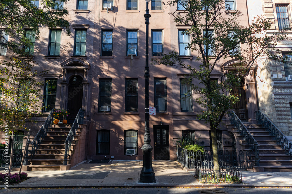 Beautiful Brownstone Homes in Greenwich Village of New York City