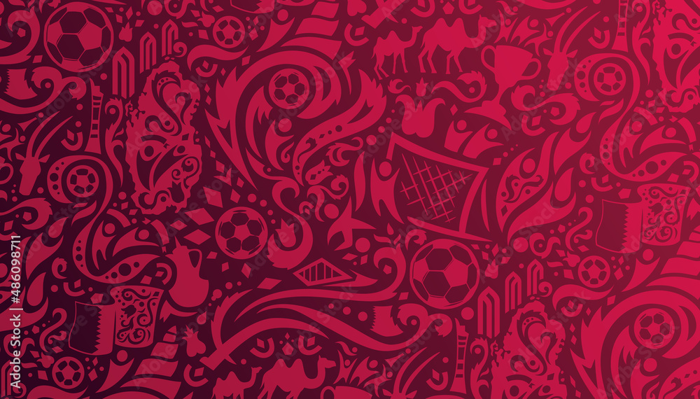Qatar football 2022. ball graphic design vector illustration. Qatar