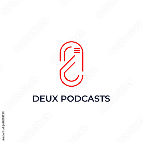 2 MIC PODCAST BROADCASTMEDIA ART MODERN DESIGN