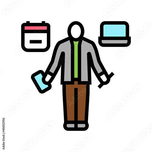 personal assistant color icon vector. personal assistant sign. isolated symbol illustration