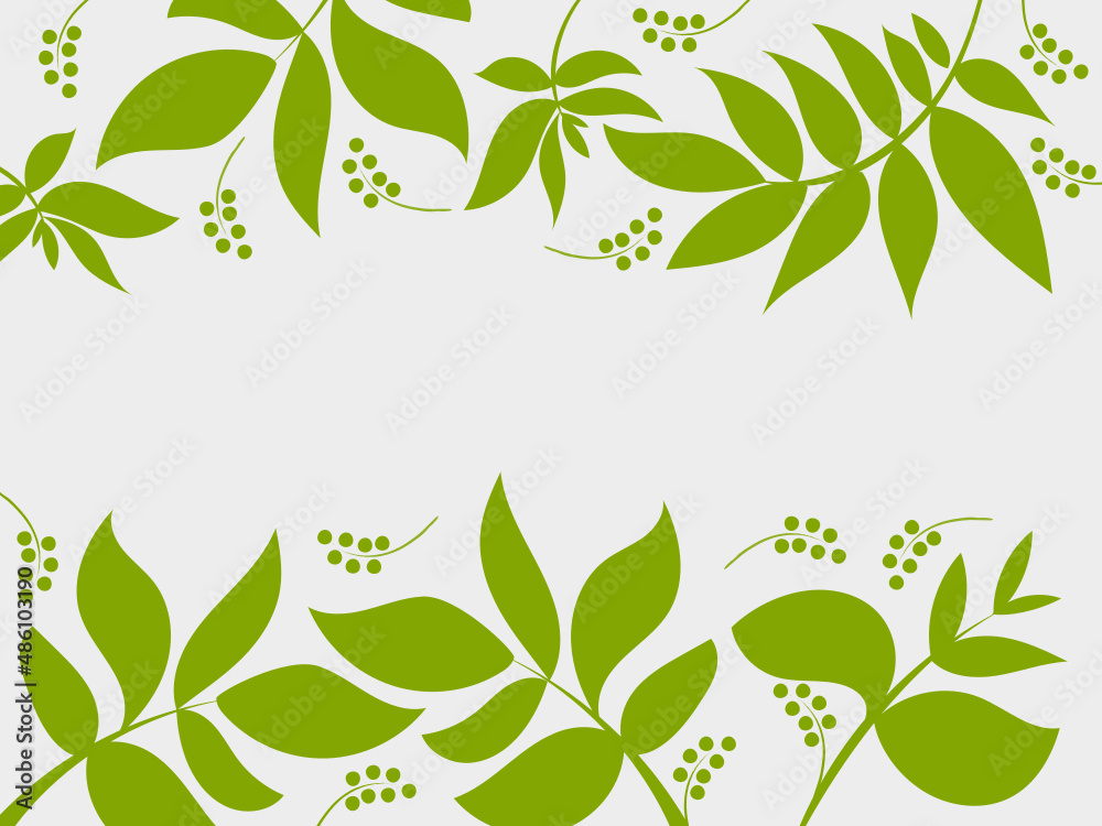 Summer background with space in the center for text. Twigs and berries. Summer background with space in the center for text. Twigs and berries.