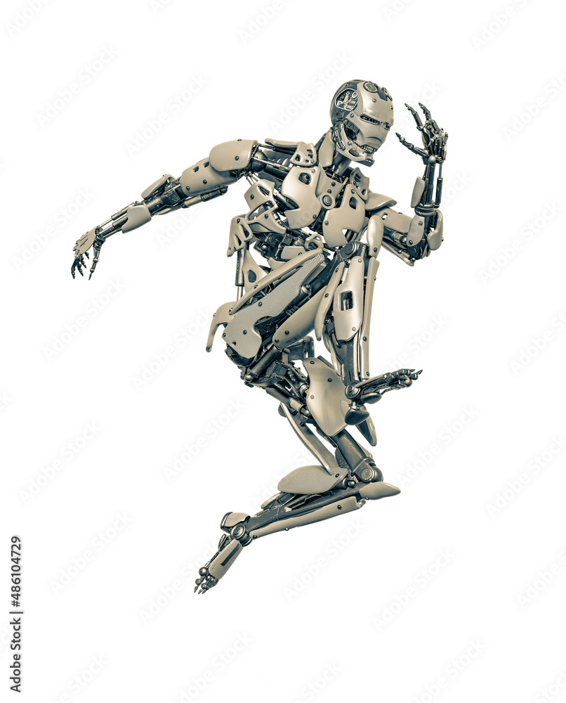 cyborg jumping in action cyborg jumping in action