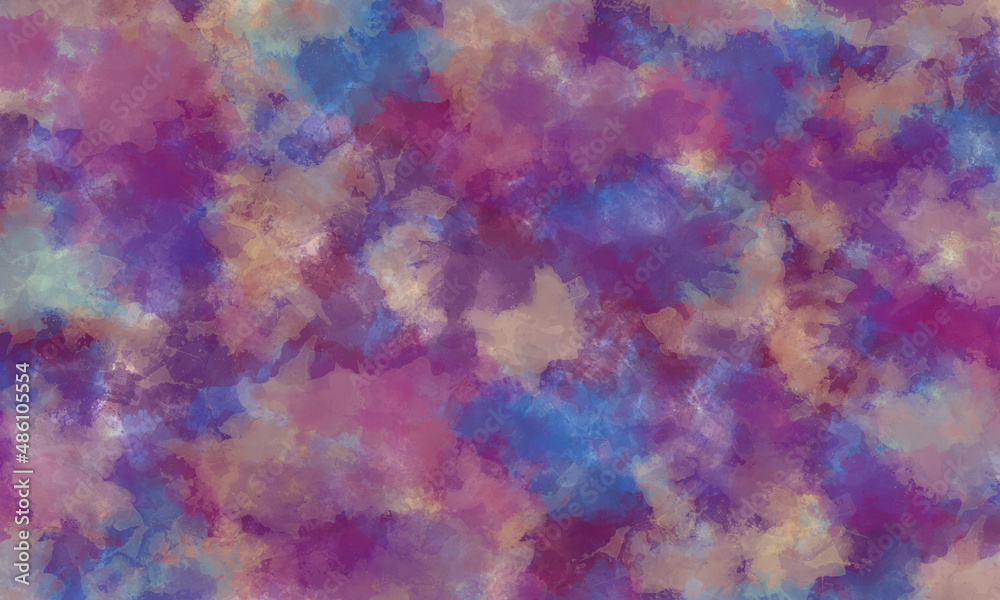 Abstract watercolor background in purple and blue tones