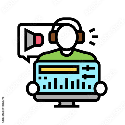 audio editor color icon vector. audio editor sign. isolated symbol illustration