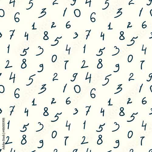 A set of numeral seamless wallpaper pattern. Vector grafic. 1000x1000