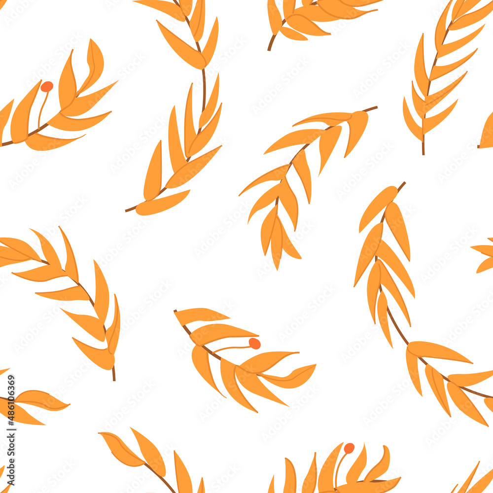Gold olive branch seamless pattern. Vector floral antique background. Gold olive branch seamless pattern. Vector floral antique background.