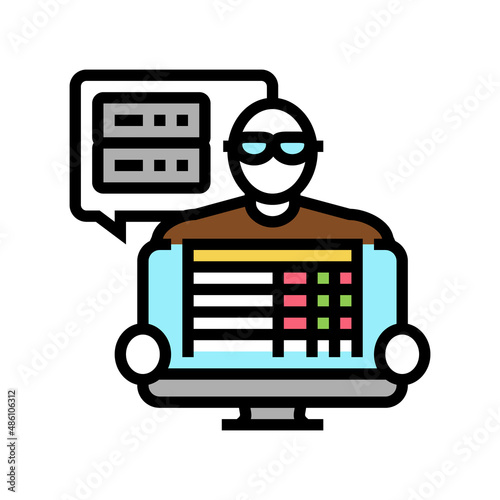 data entry clerk color icon vector. data entry clerk sign. isolated symbol illustration