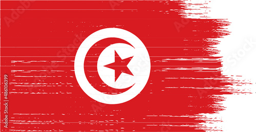 Tunisia flag with brush paint textured isolated  on png or transparent background,Symbol of Tunisia,template for banner,promote, design, and business matching country poster, vector