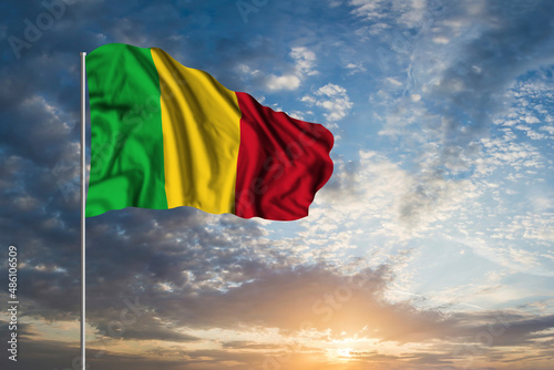 Waving National flag of Mali