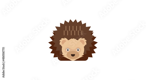 Adorable hedgehog in modern flat style. Vector.