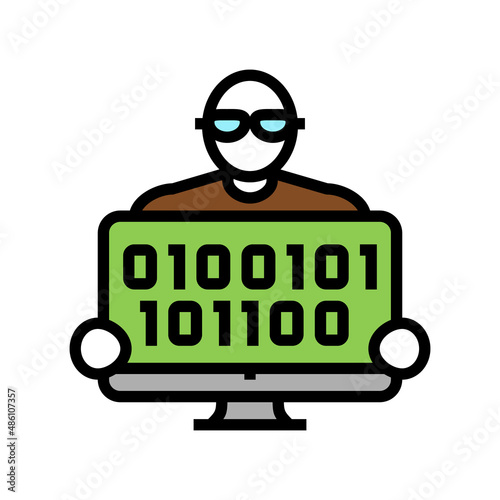 coder programmer business color icon vector. coder programmer business sign. isolated symbol illustration