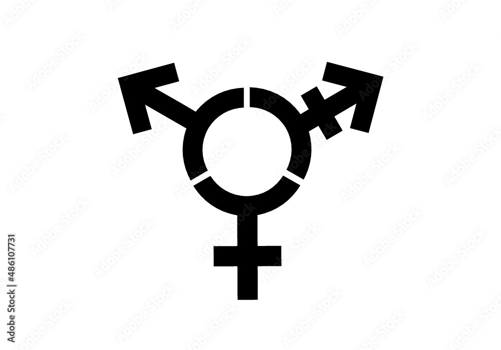 Gender Symbol for woman, man, divers black white