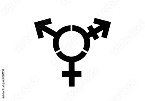 Gender Symbol for woman, man, divers black white