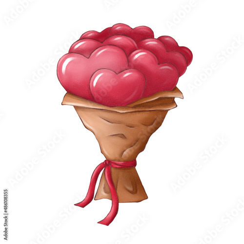 Bouquet of flowers, bouquet of hearts, February 14, Valentine's day, valentine's day, heart, hearts, bouquet, holiday, sticker, background, invitation, gift, gift bouquet