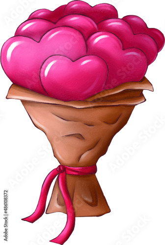 Bouquet of flowers, bouquet of hearts, February 14, Valentine's day, valentine's day, heart, hearts, bouquet, holiday, sticker, background, invitation, gift, gift bouquet