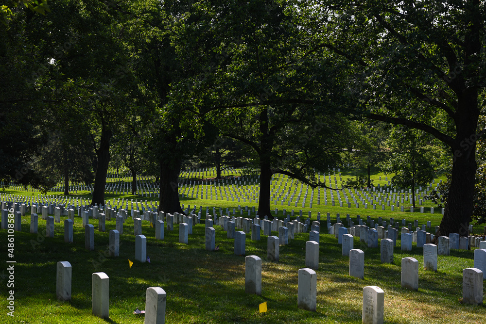 Naklejka premium Arlington National Cemetery landmark in Washington DC during a summer day. Travel in the United States of America.