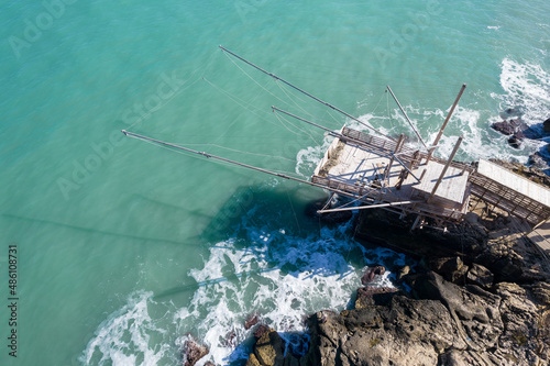 Canvastavla Trabucco, trabocco, tradizionali case di pescatori del sud Italia
