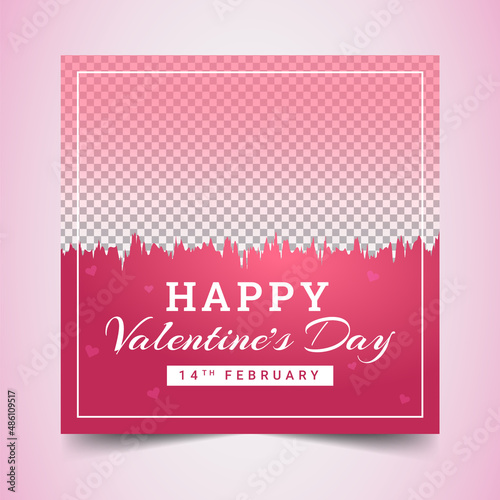 Valentine's day Love Instagram  Social Media  Post banner Squire Flyer Design Template (ID: 486109517)