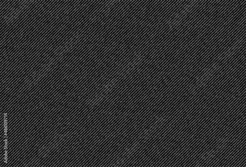 Black jeans denim texture background of apparel sturdy cotton, vector twill fabric pattern. Closeup of cotton jeans textile or denim canvas material with, gray worn jeans textile pattern photo