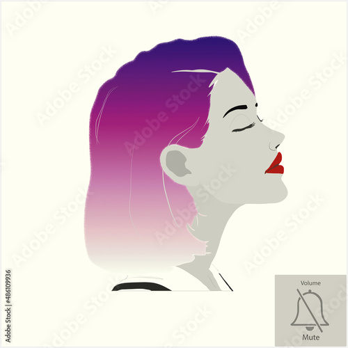 The girl with multicolored hair turned everything into silent mode, was left alone with her thoughts 
