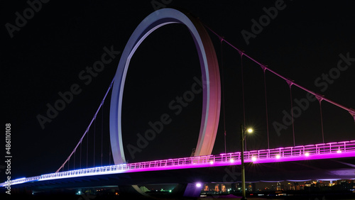 Suspension Qetaifan Island Bridge in Qatar