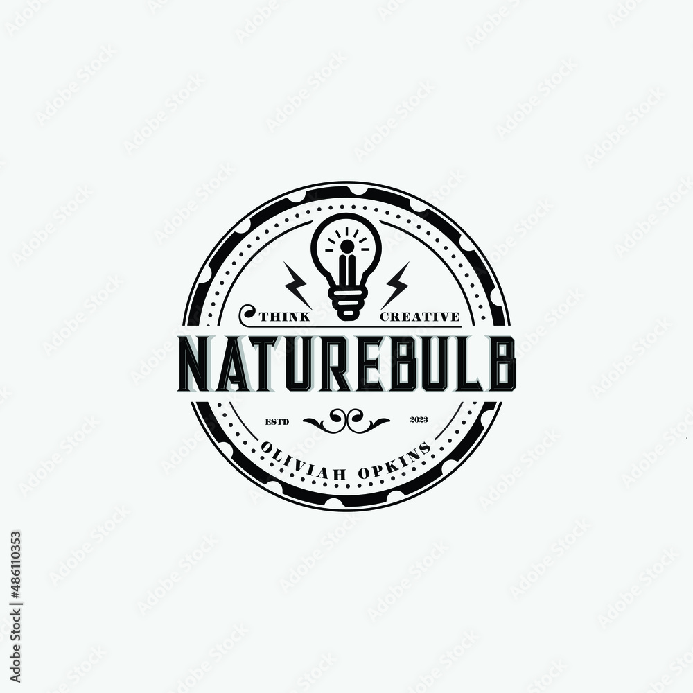 Fototapeta premium Vintage tree modern logo design vector template