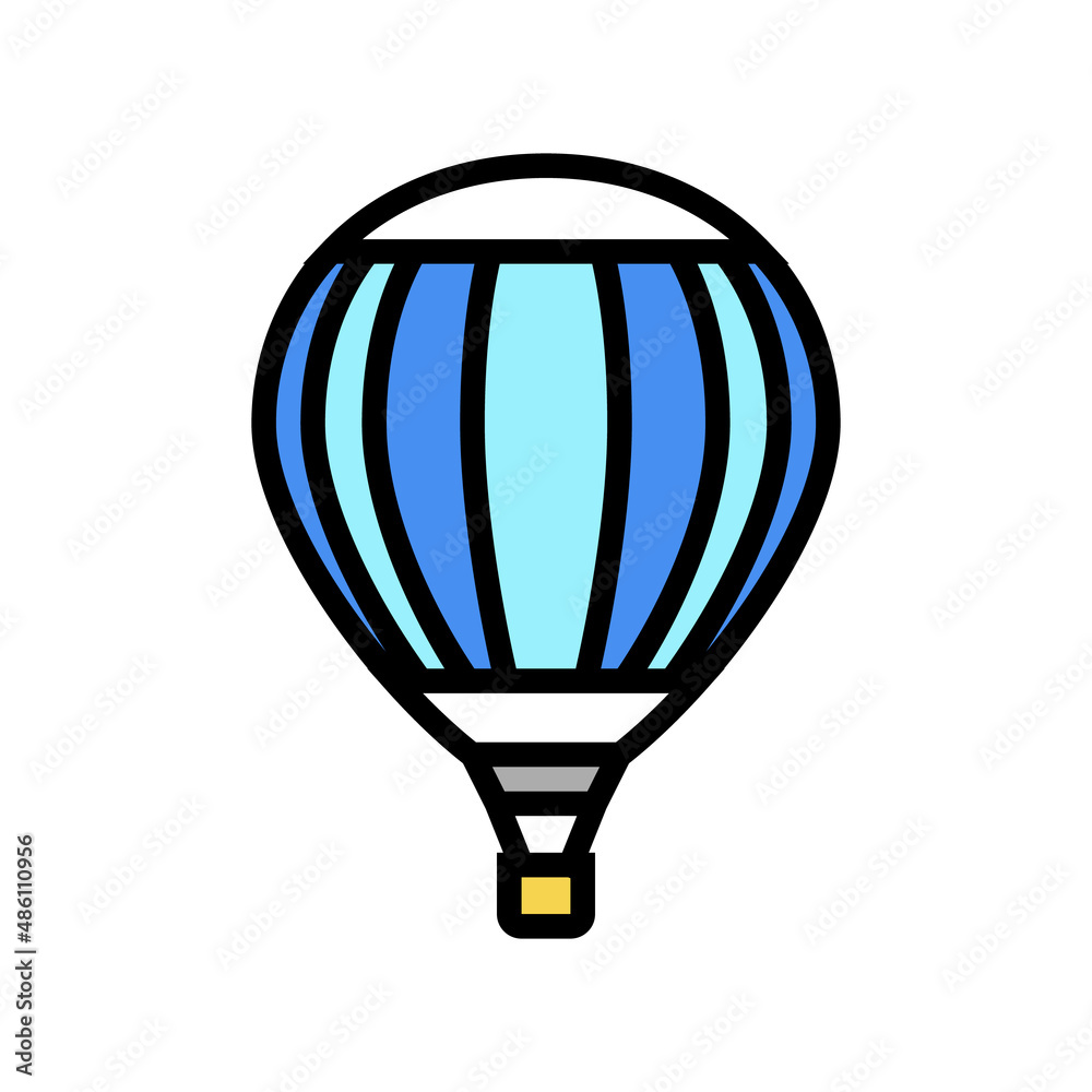 Obraz premium balloon air transport color icon vector. balloon air transport sign. isolated symbol illustration