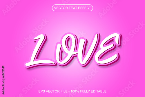 Pink love text effect editable Premium Vector