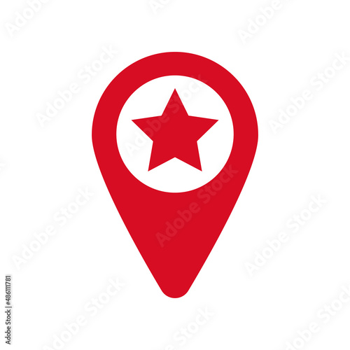 My favorite place. Map pins on a map. Vectors.