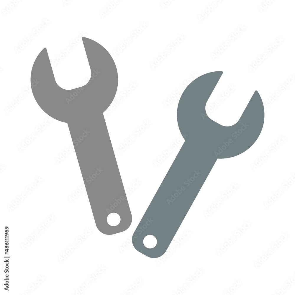 Two wrench icon. Wrench icon set. Vector. Two wrench icon. Wrench icon set. Vector.