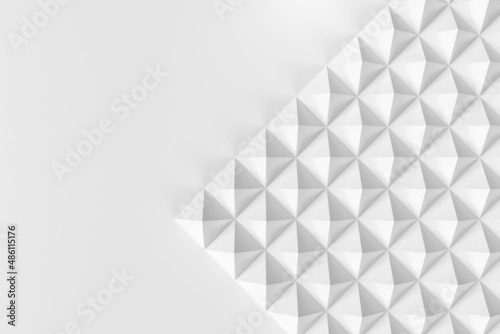 White geometric pyramids abstract background pattern