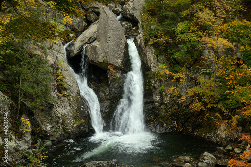Bish Bash waterfall in autumn in MA, USA