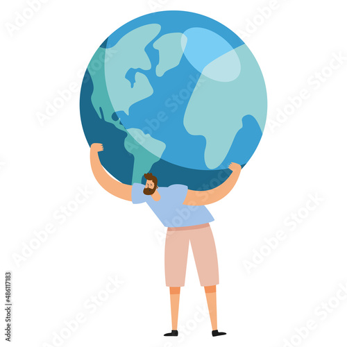 ecologist lifting planet