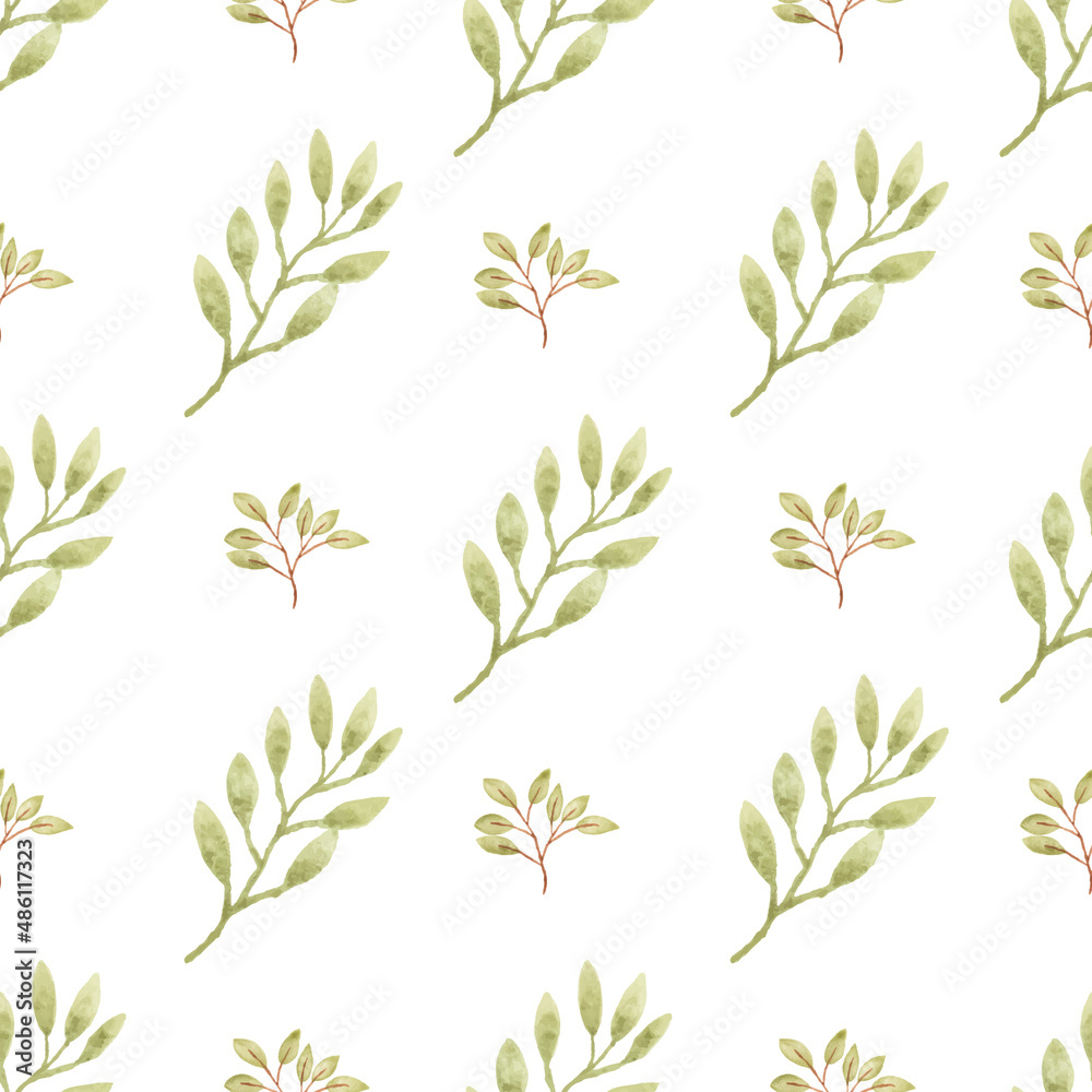 Watercolor leaf seamless pattern Watercolor leaf seamless pattern