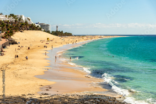 Fototapeta Naklejka Na Ścianę i Meble -  Beach in  Morro Jable, Las Palmas, Spain