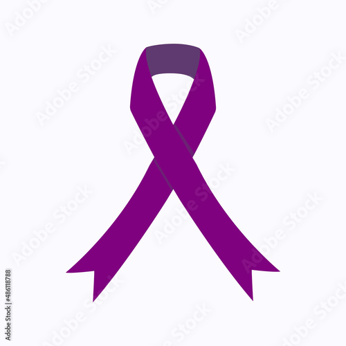 Purple ribbon as symbol dementia awareness Flat style Vector eps 10