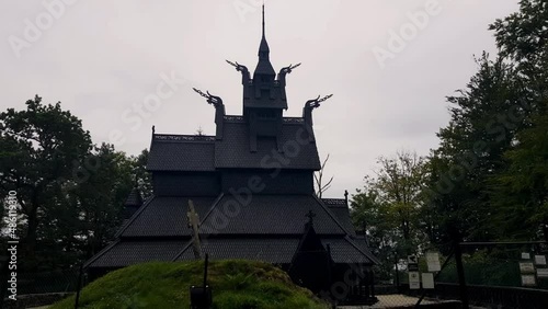 Fantoft Stave Church in Bergen, Norway photo