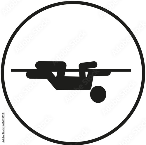 Parc Accrobranche Pictogramme Glyphe Icône Cochon Pendu sur Cable
