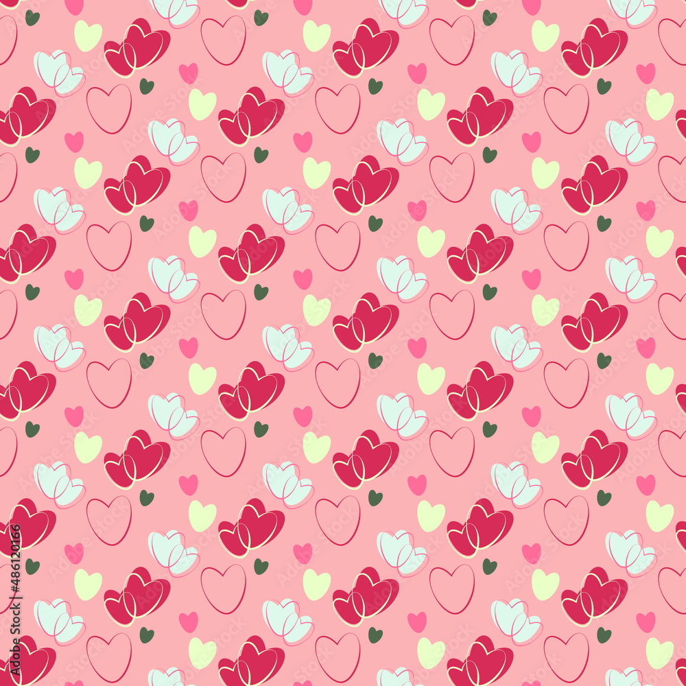 seamless pattern with couples of hearts seamless pattern with couples of hearts