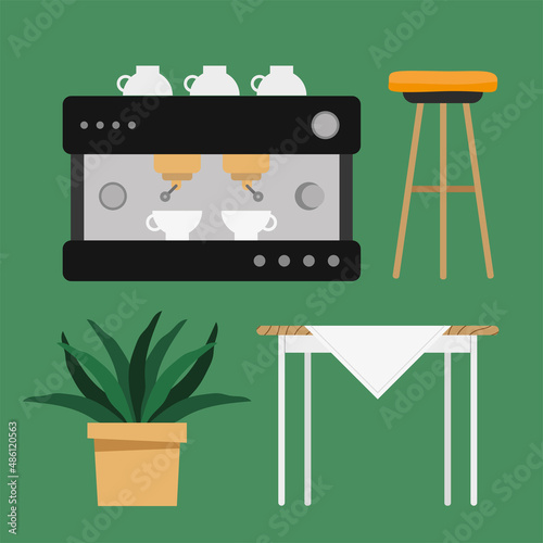 four coffee shop icons