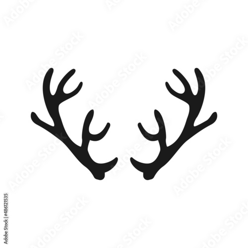 Deer horns. Icon on a white background. Illustration
