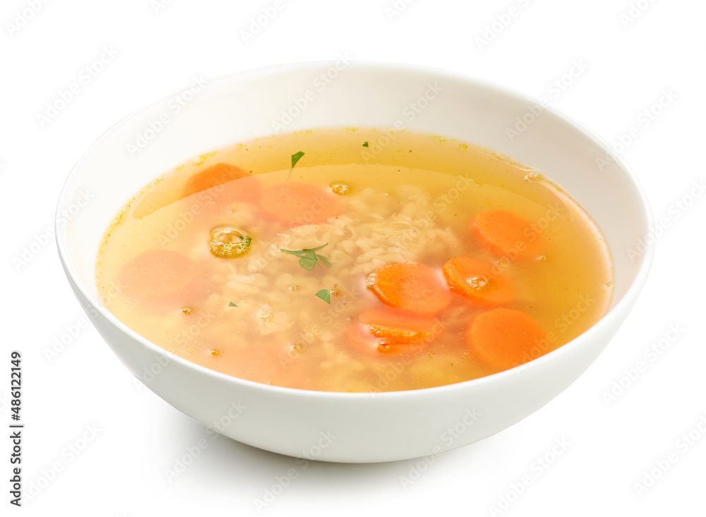bowl of chicken broth soup bowl of chicken broth soup