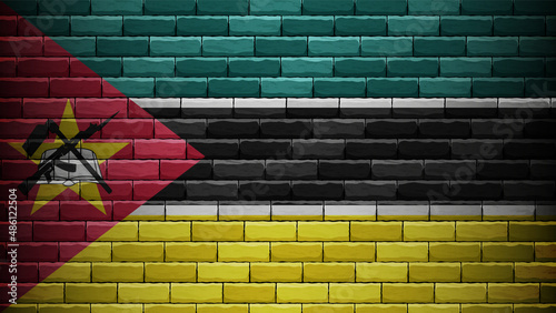 EPS10 Vector Patriotic background with Mozambique flag colors.