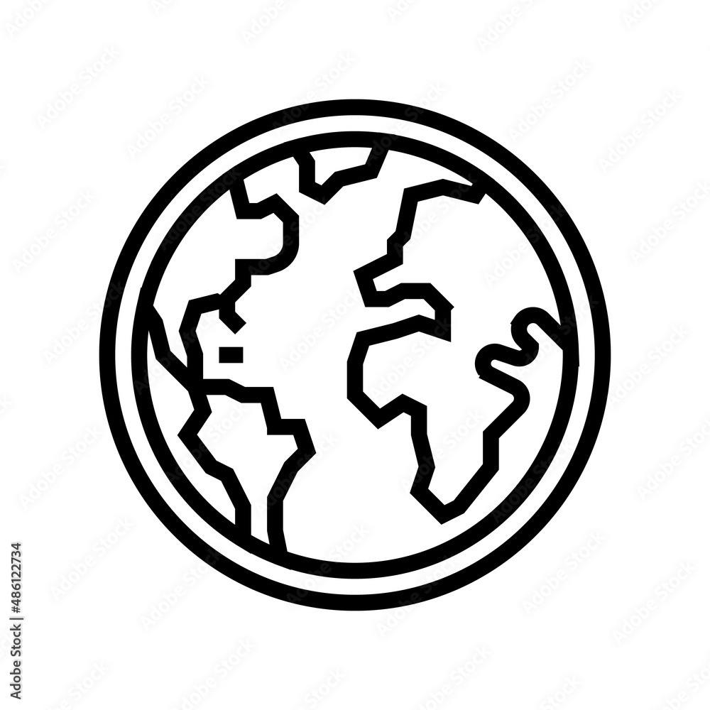 world planet line icon vector. world planet sign. isolated contour symbol black illustration world planet line icon vector. world planet sign. isolated contour symbol black illustration