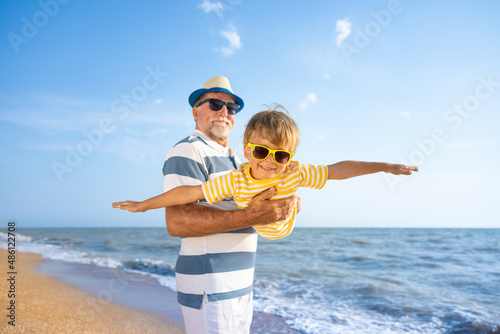 Happy family having fun on summer vacation